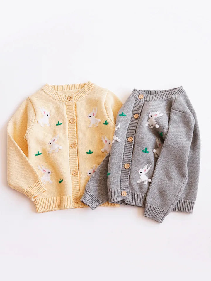 Deer jonmi Gestrickter Pilz-Pullover - Baumwolle Vollärmel