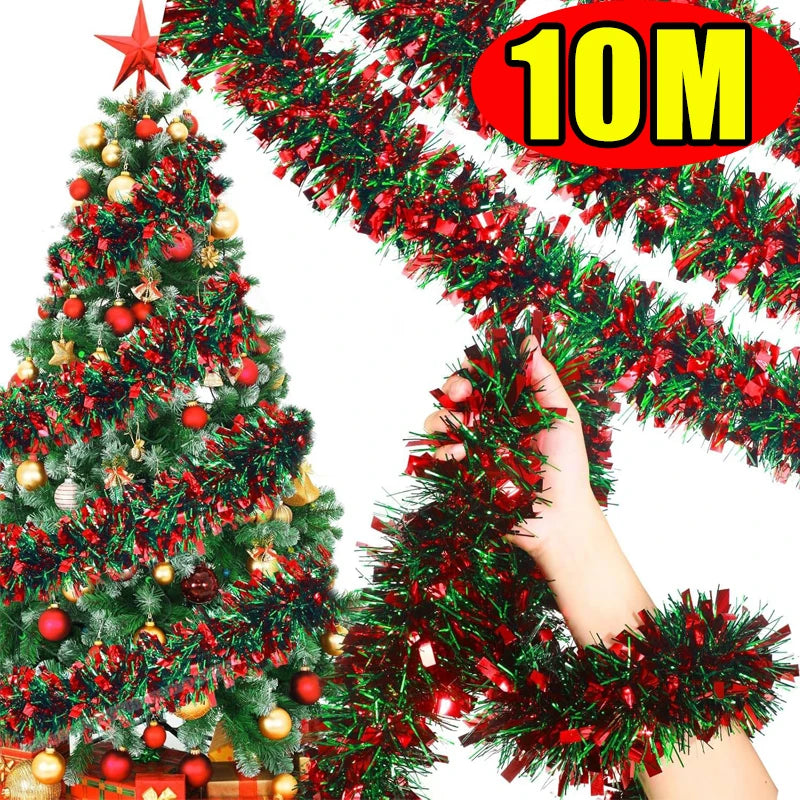 Choice Weihnachtsgirlande Glitzer - Länge 2 Oder 10 m Rot Grün Deko