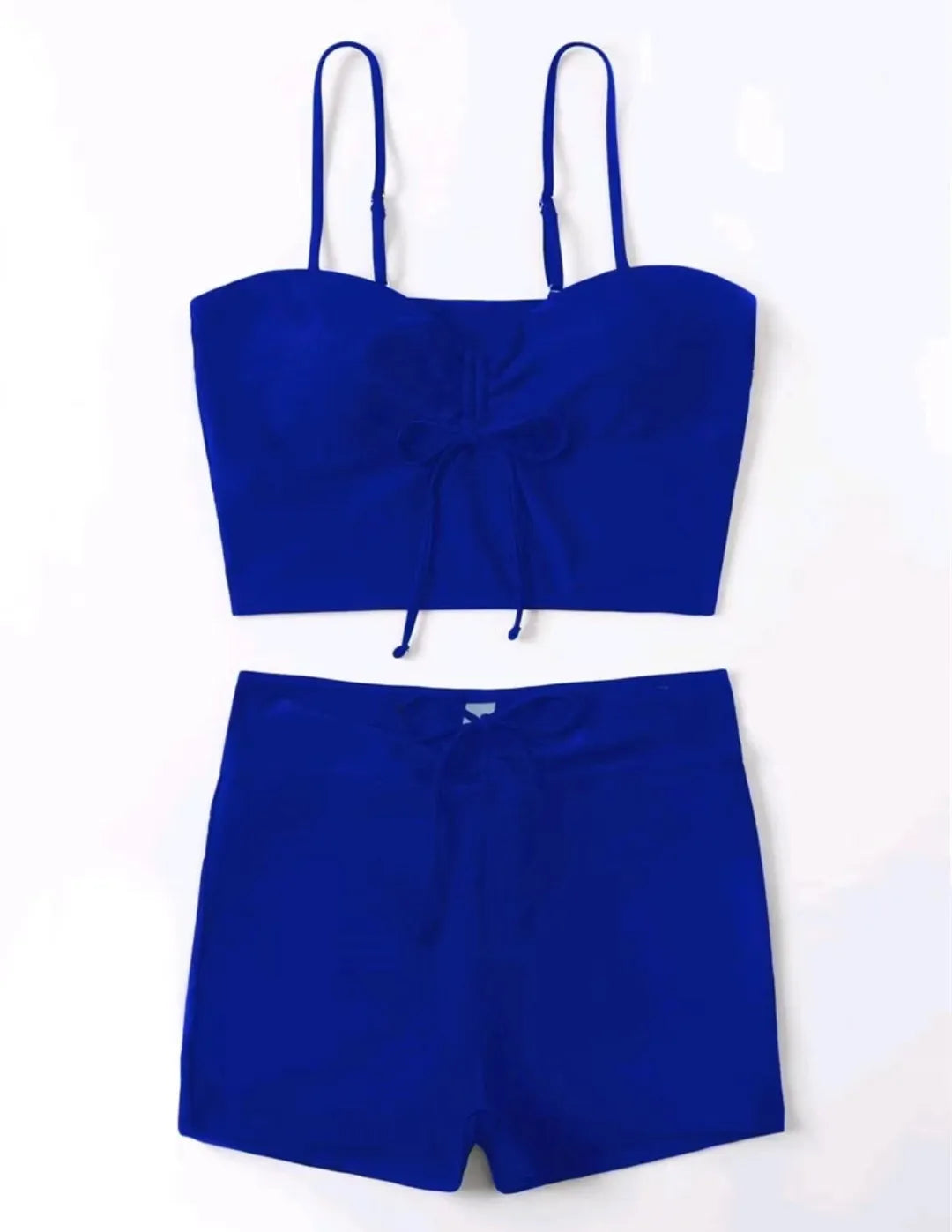 Damen Bikini 2025 - Hochtailliger Drawstring Front Shorts Bikinis für Frauen