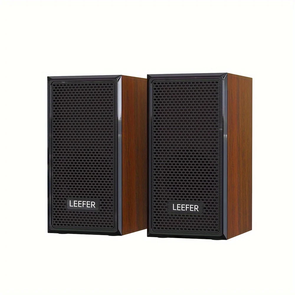 Computer-Lautsprecher 2025: Computer Desktop Wired Wooden Speakers - USB-powered 3.5mm Audio Jack Surround Sound 4D Speakers Smartphone Computer Speakers Collection