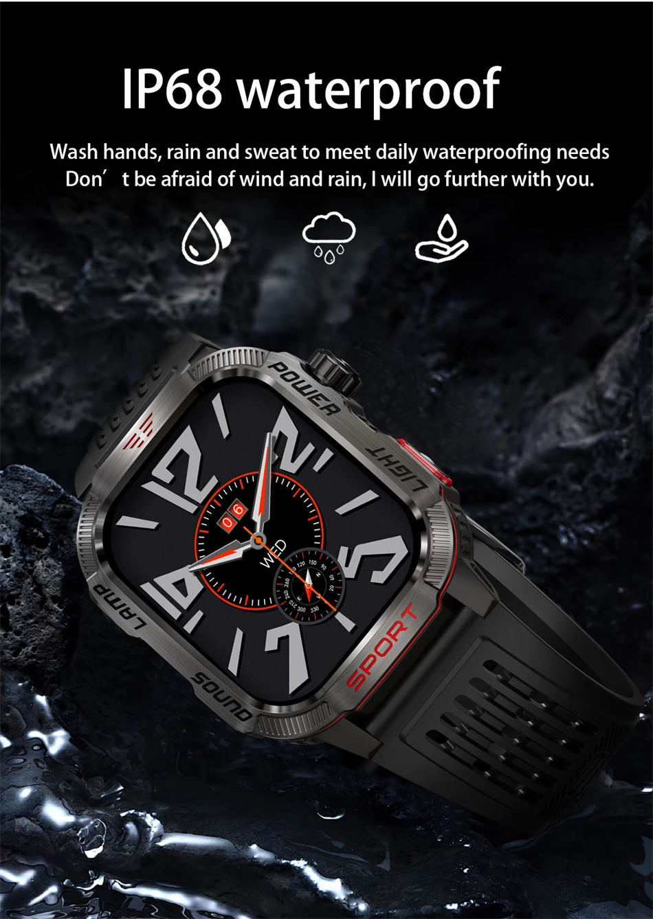 Smartwatch 2025: Outdoor-Military GPS-Sports - Flashlight Compass Collection