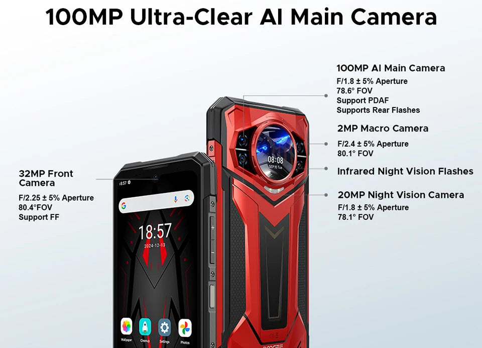 DOOGEE S200 Plus Outdoor 5G Smartphone - 11000 mAh, 66 W, 6,72 Zoll