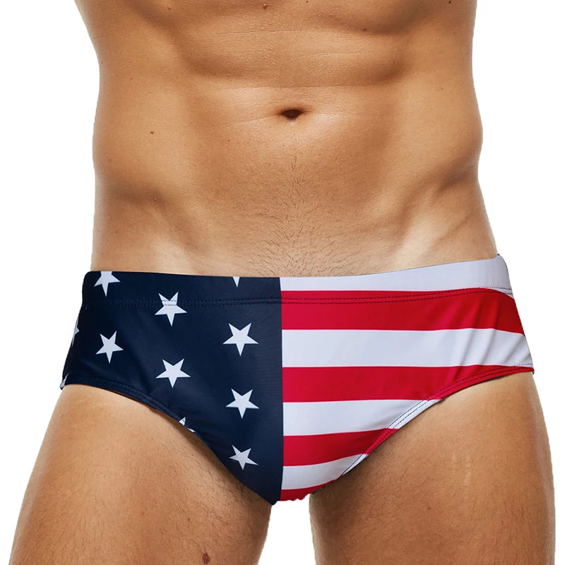 Datifer Summer Mens Shorts Swim Briefs Beach Sexy Removed Breathable Pad Printing Plus Size Bermudas Masculina Swimming Shorts