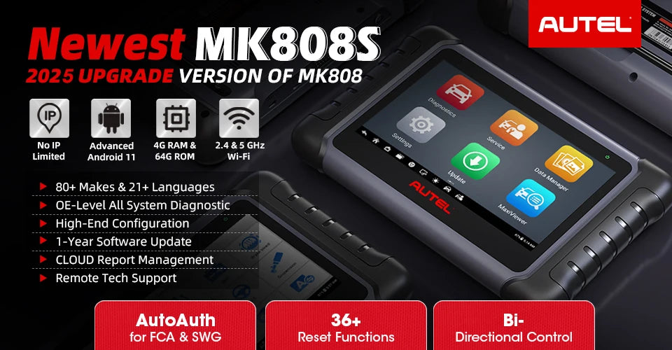 Autel MaxiCOM MK808S OBD2 Scanner Automotivo Auto Diagnose Werkzeug OBD 2 Scanner Aktiv Test Code Reader Schlüssel Codierung Werkzeug