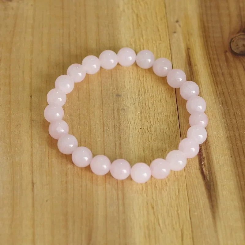 Set brățară cu pietre prețioase 8 mm - rodonit, cuarț roz, onix