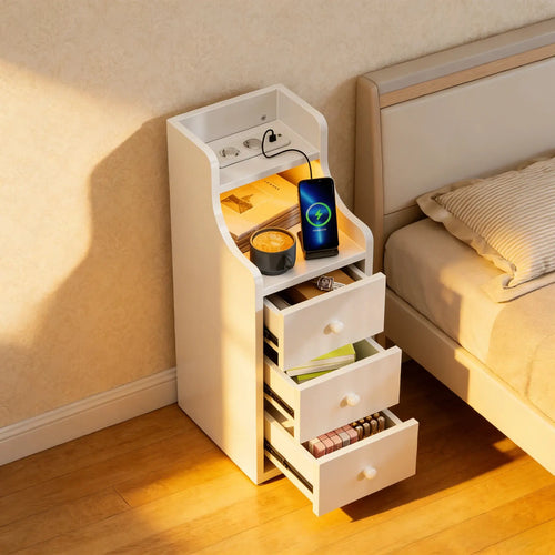 Nachttisch Nachttische Schlafzimmer Einfaches Lagerregal Moderne Schrank mit hoher Kapazität Mehrschichtige Lagerschränke Nordische Möbel