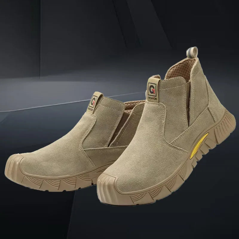 ZQXYZ 7100 Stahlkappe-Arbeitsschuhe - Gr 44; Leder; Gummi