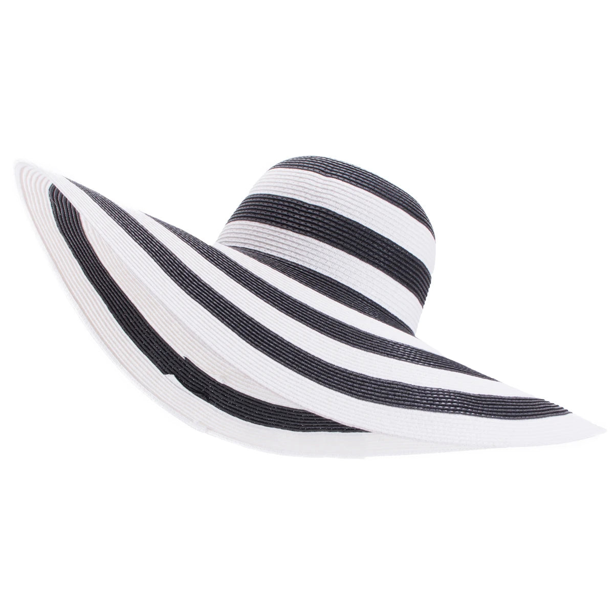 Lawliet 7.1''/18cm Faltbar Übergroß Riesig Breite Krempe Sonne Strand Stroh Hüte Hochzeit Damen Floppy Party Elegant A330