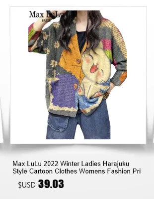 Amax LuluE Pullover Bedruckt Winter OAusschnitt-XL Baumwolle