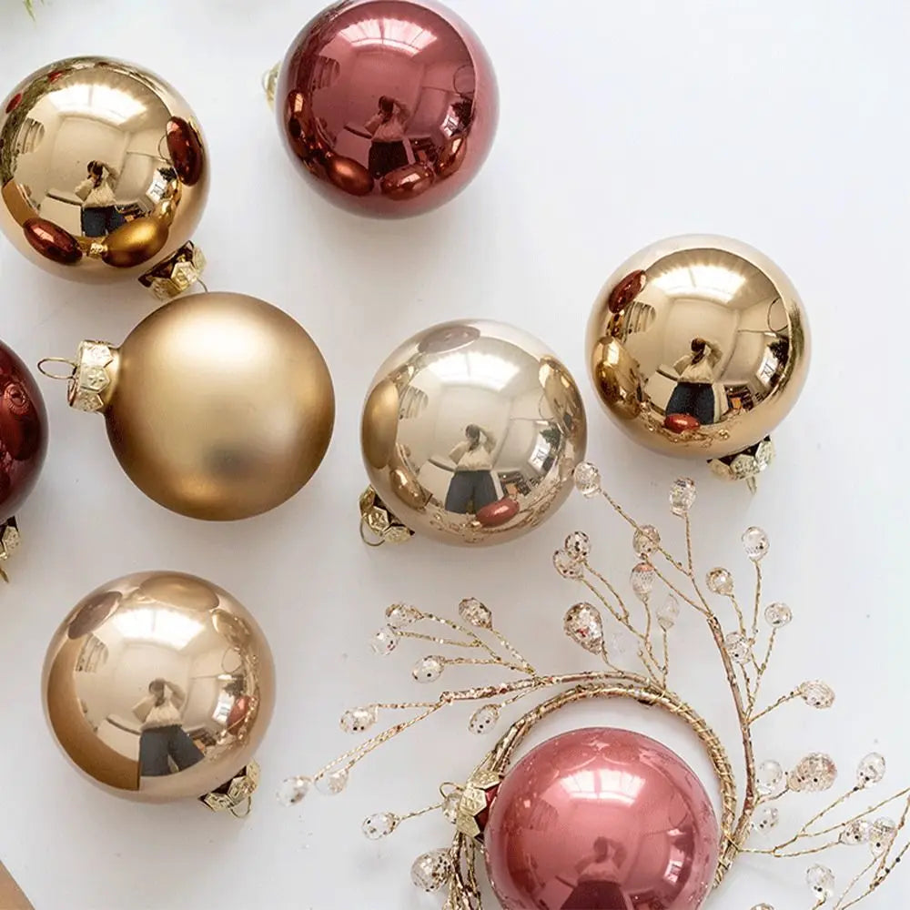 GlassCraft Weihnachtskugeln Delikat Gemalt - 6er Set Durchmesser 6 cm