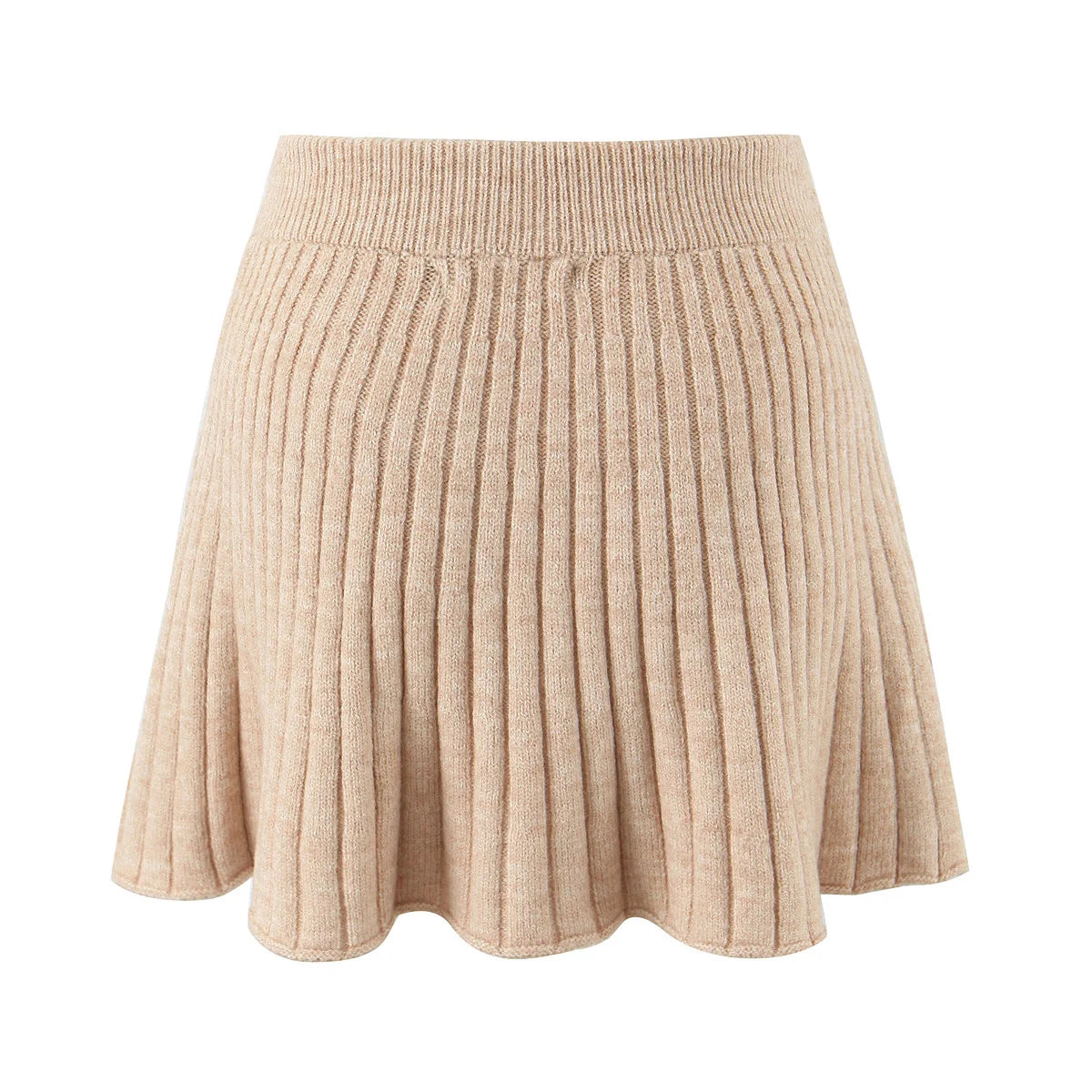 ZJOAN SHOWCN O-Neck Cardigan Set - Knopfverschluss Kurzrock Elastischer Bund Grau Khaki Größe Regular Extra-Heavy