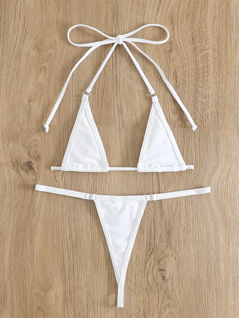 Elegant Micro Bikini Wire-Free Support Low Waist Design Mini Tanga Brazilian Frauen Schwimmanzug
