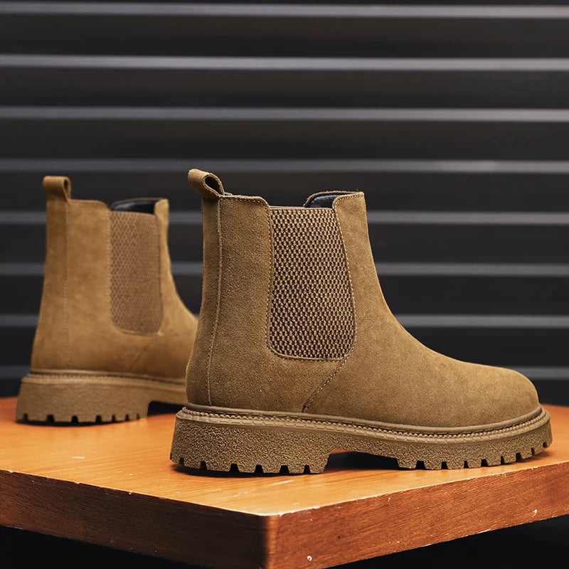 YeinshaarsCN HighTop Leder Stiefeletten Vielseitige - Knöchelhoch, Leder, Reißverschluss