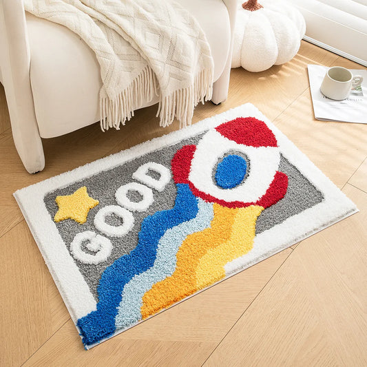 Cartoon Doormat Home Entrance/Hallway Tufted Rug Creative Design Non-Slip Bathroom Carpet Water Absorb Kitchen Rug Kids Bedroom
