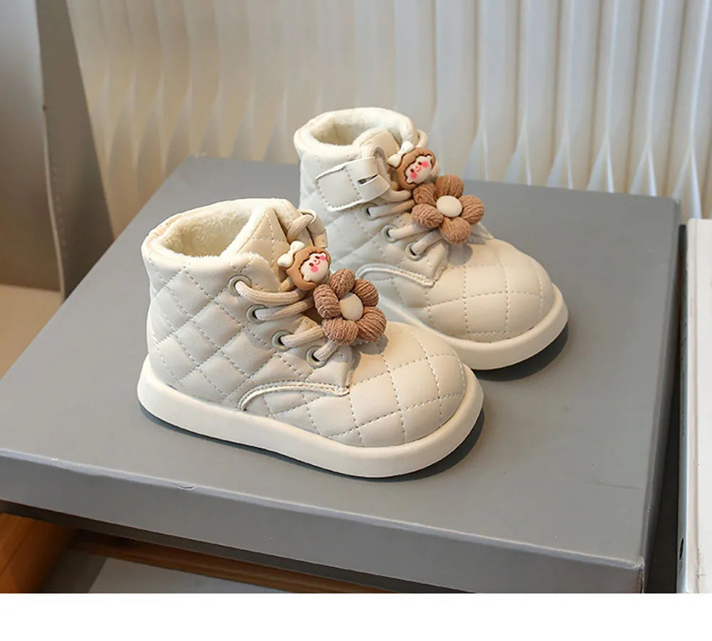 Winter Schneeschuhe für kleine Mädchen Trend Mode niedlichen karierten Mädchen Schneeschuhe Kunst pelz Baumwolle Schuhe Plüsch Mode Stiefel