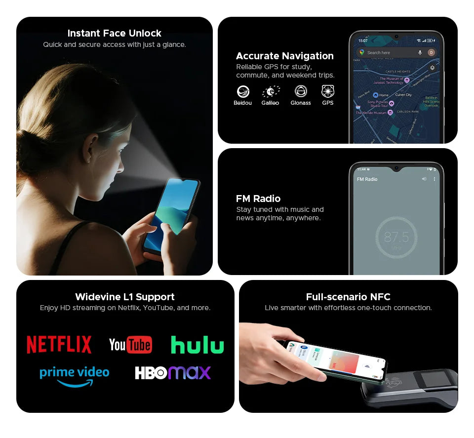 DOOGEE Note56 Pro Großer Akku - Speicher 32GB+128GB, Akku 6150mAh, Display 6,56