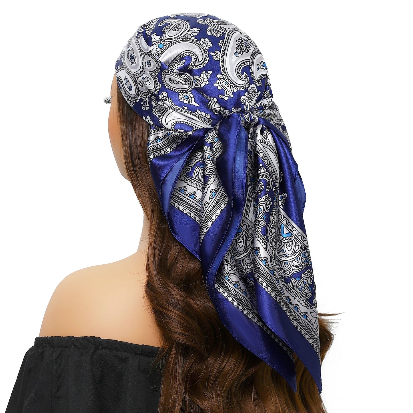 Kopf Foulard Seidenglanz - 90x90 cm Polyester weich
