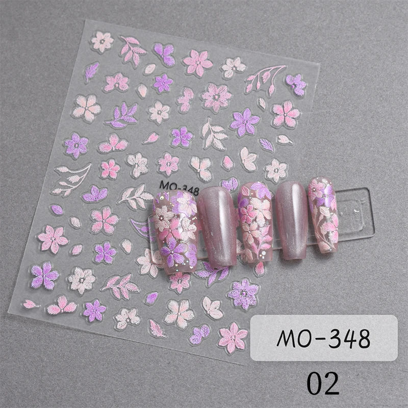 Super Sparkling 3D Butterfly Nail Stickers Auroras Shell Butterfly Elegant Nail Charms Self Adhesive Sliders For Manicure Decals