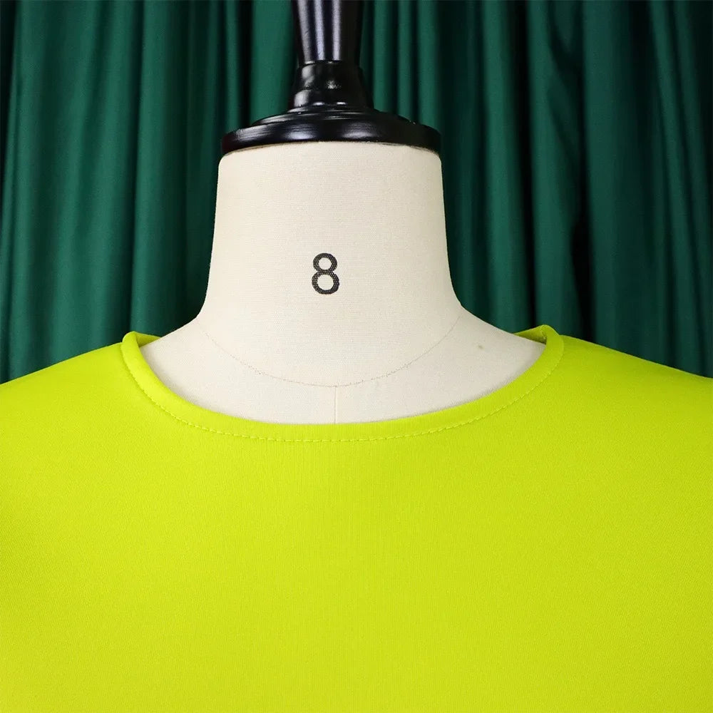 Elegante Kleider Für Frauen 2024 O-Ausschnitt Kurze Ärmel Hohe Taille Plissiert Midi Luxus Weiblich Geburtstag Party Dinner Vestidos