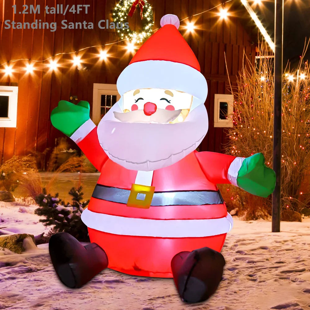 Christmas Inflatable Model,climbing Wall Santa Claus Glowing Inflatable Model, Outdoor Garden Scene Decoration Hanging Ornaments