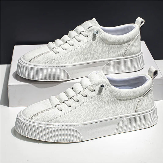 White Sneakers for Men 2024 Spring Fashion Casual Lace Up Round Toe Flat mens Running Sport Shoes Zapatillas Deportivas Hombre