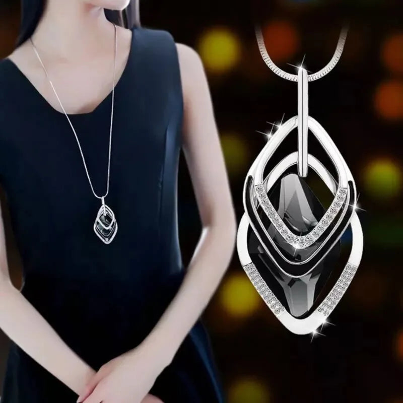 Declarație Maxi Fashion lung coliere și pandantive pentru femei moda geometrică colier bijuterii Collier Femme guler accesorii