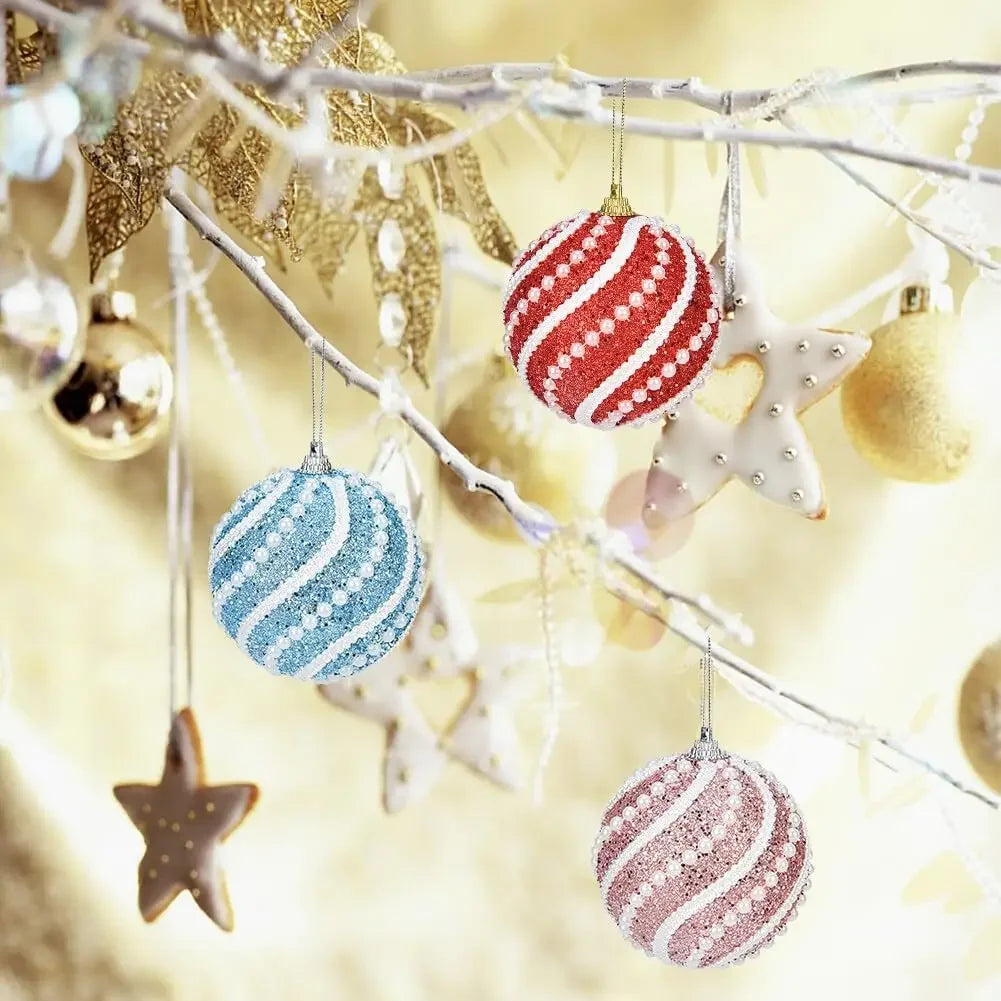 Choice Christbaumkugel Schaum Bruchsicher - Durchmesser 8 cm Weiß Rot