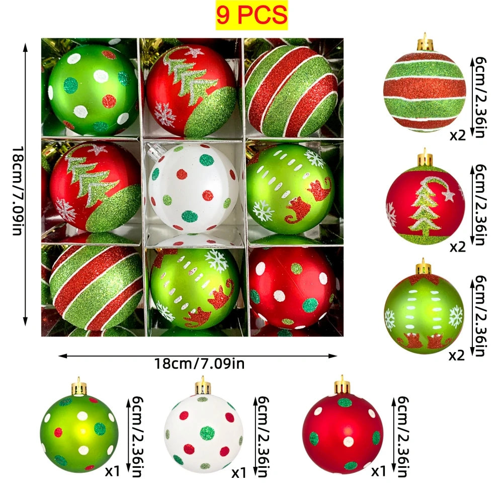 GlitzerKugeln Deluxe Glitzernde Kugeln - 40 Stück, Ø4 cm, Rot-Grün