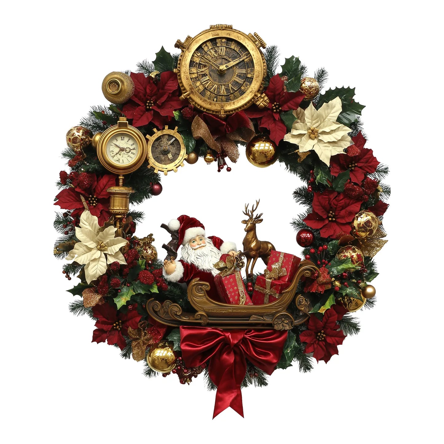 3D Christmas Decor Wreath Decoration Christmas Wall Stereo Garland Pendant Holiday Party Door and Window Decoration Wall Sticker