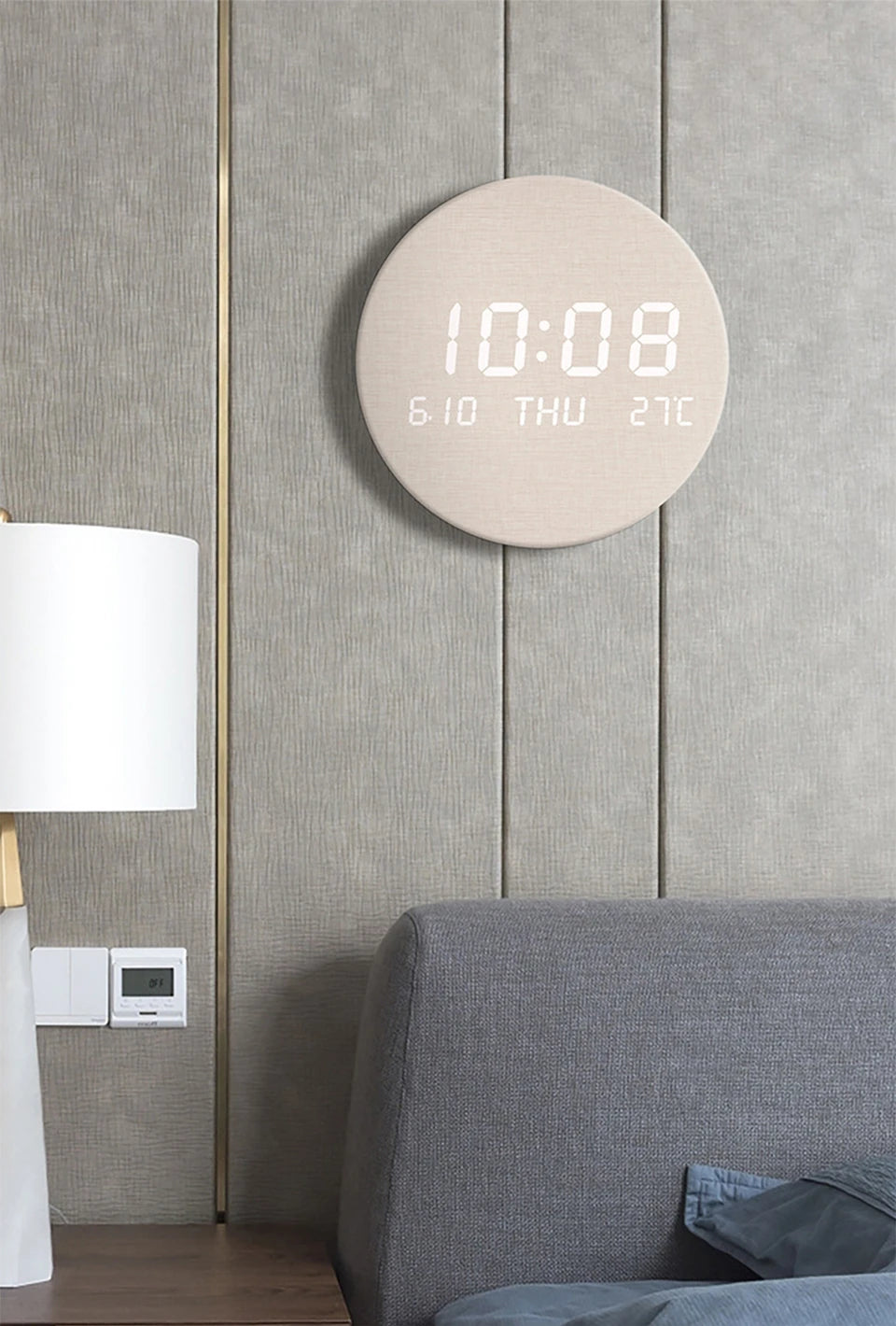 Kreativ Digital Wanduhr Einfach Großer Bildschirm Hängend Dual Zweck Uhr Temp Datum Woche Anzeige Stumm Uhr Indoor Wand Dekor