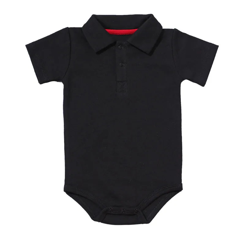 Sommer-Baby-Jungen-Mädchen-Romper Turn-down-Kragen-Neugeborenes-Baumwoll-Kleidung-Jumpsuit-für-0-2Y-Toddlers-Bebe-Outfits