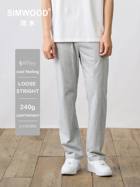 SIMWOOD 2024 Sommer Neu 240gsm Leichtgewicht Cool Feeling Sorona Stoff Jogger Hosen Herren Übergroß Jogginghosen Atmungsaktiv Hosen