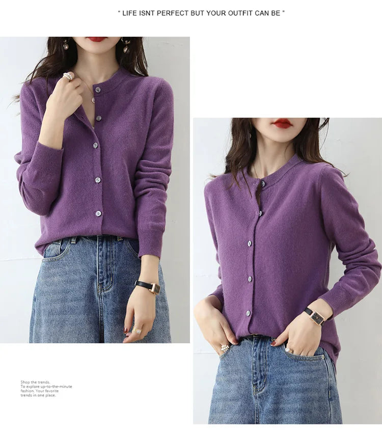 Ganleawort Cardigan Kuschelig - Größe Regular; Mat. W/A/V