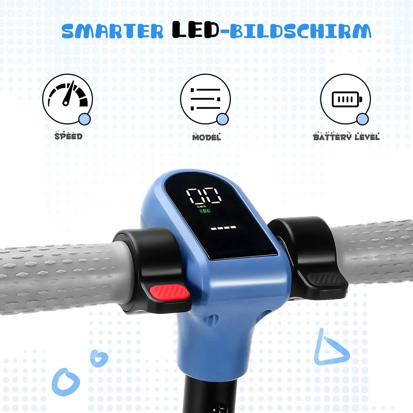 Vankel Elektroroller Kinder 6,5 Zoll Mit Bluetooth Licht Sicherheit