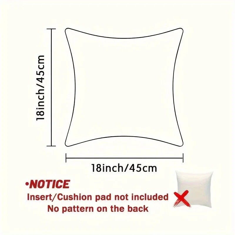 Machine Washable Christmas Pillow Covers with Zippers - Modern Style Decorative Pillowcases (18 Inches)