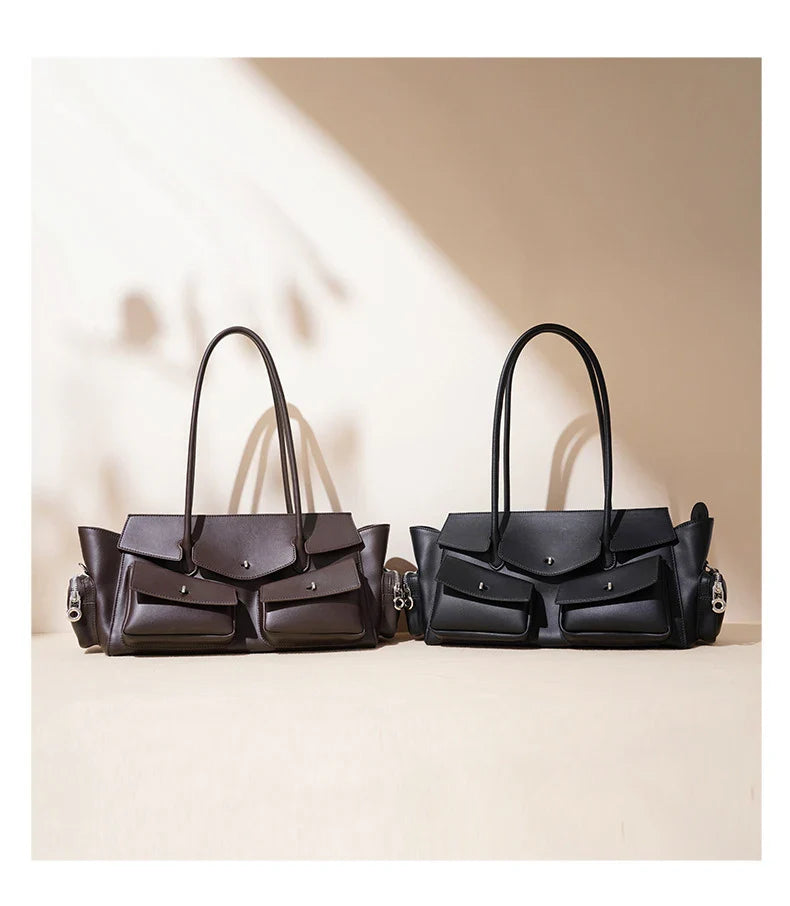 ARI women large capacity shoulder handbag – multi-pocket underarm bag for daily use