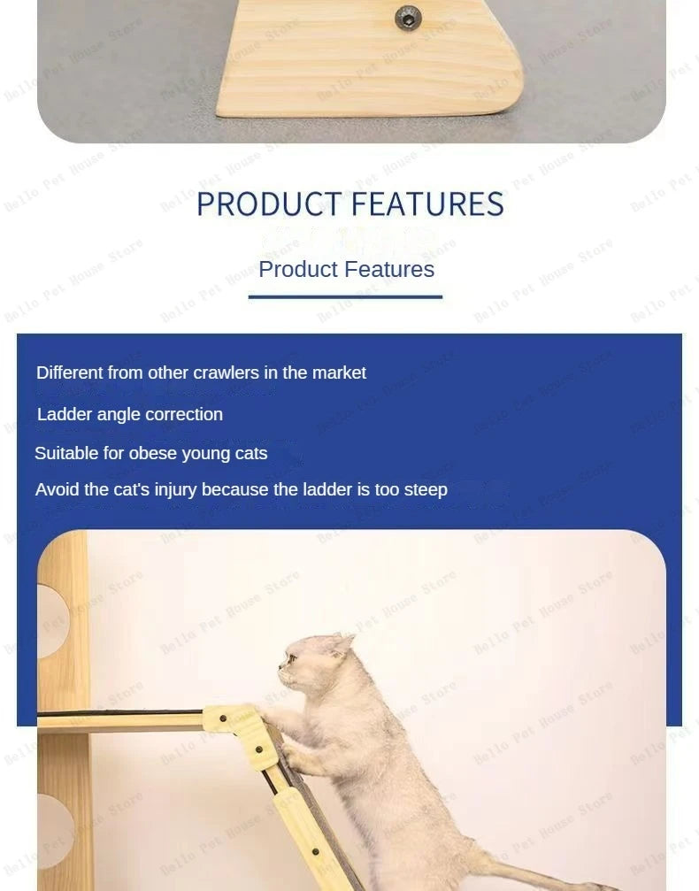 Mehrstöckig Katzen Baumhaus Massivholz Katzen Klettergerüst Multifunktional Katzenhaus Katzen Klettern Spielzeug Katzen Hängematte Haustier Zubehör