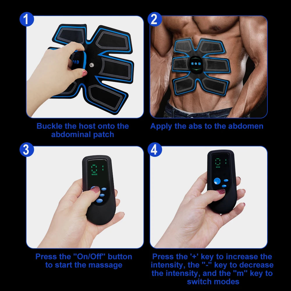 Electric Muscle Stimulator EMS Abdominal Hip Trainer  Fitness Training Home Gym Body Slimming Waist Trainer Loss Massager