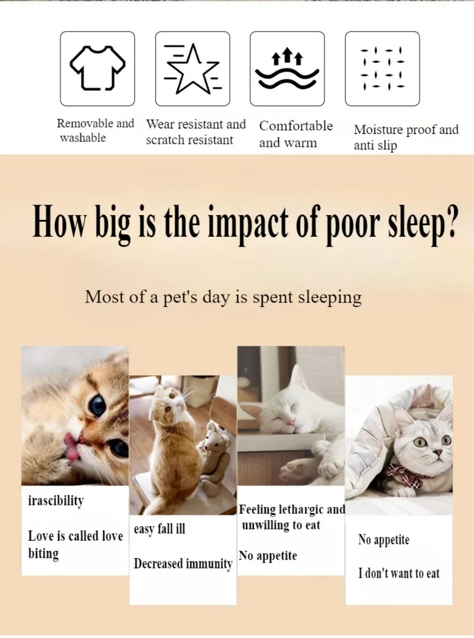 Dog Bed Semi-Enclosed Bear Pet Bed Ultra Soft Dog Nest  Removable Puppy Bed Wear Resistant Scratch Resistant Bed Mat Pet Product