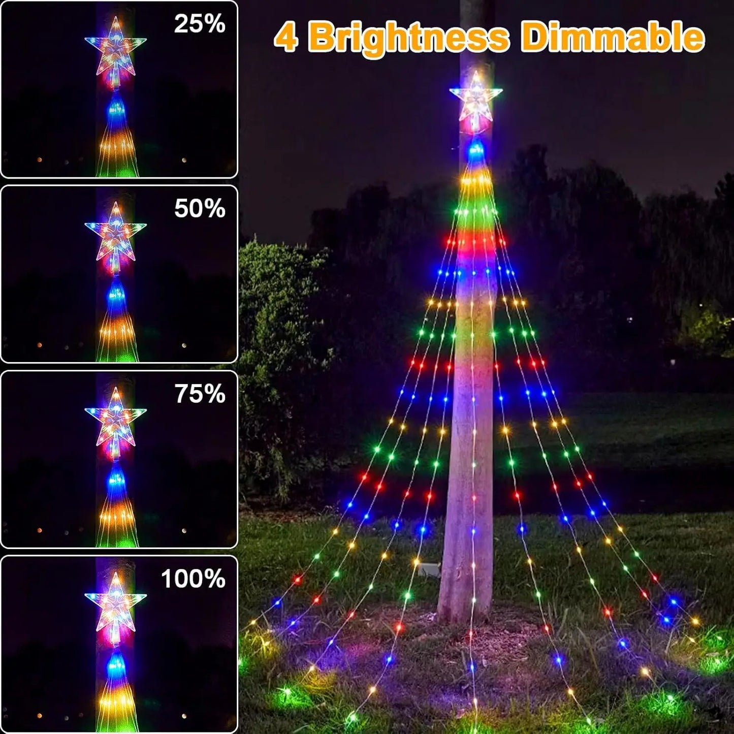 SKYSHADOW Wasserfall-Lichter 198 LEDs - USB 2 m Wasserdicht 8 Modi