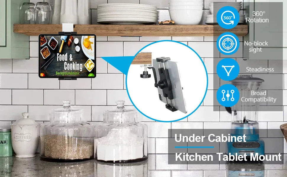 YNMIWEIM Kitc Küchen-Tablet-Halter - 4,7–13 Zoll, 4 cm