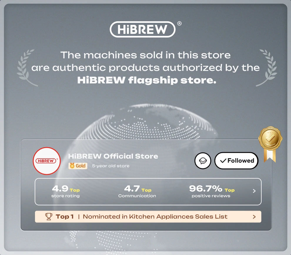 Espresso-Maschine 2025: HiBREW 20Bar Semi-Automatic H10A Temperatur-Einstellbar 58mm Portafilter Professional Barista Collection
