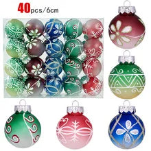 Neues Weihnachtsball-Set Handbemalt - Kapazität 40 Stück Ø6 cm