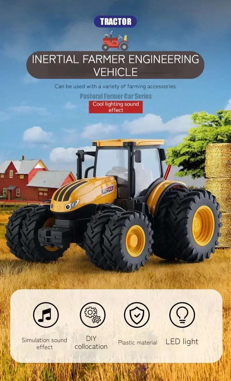 RC Auto 1:24 Legierung Ferngesteuert Traktor Spielzeug Mit Scheinwerfer Simulation Elektrisch Farm Truck Spielzeug Set Kind Outdoor Spielzeug Geschenke