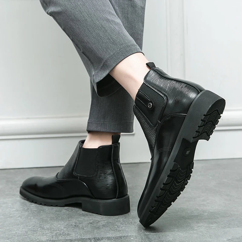 Golden Sapling Chelsea Boots Slip On - Knöchelhoch, EU Größe 42, Flacher Absatz Bequem