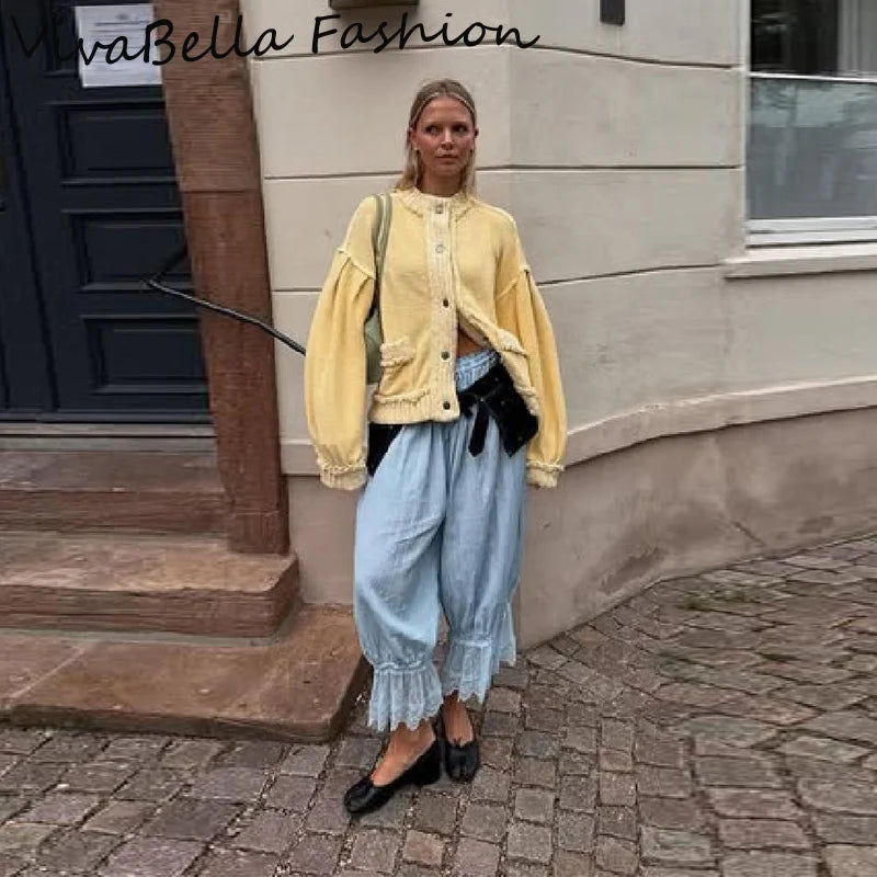 CN Zhejiang Cardigan Laternenärmel- Größe M/L, 120–220 g/m²