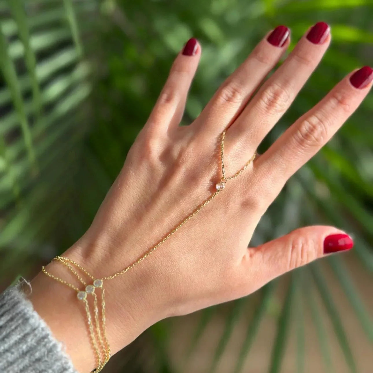 Luxus Mehrschichtig Strass Perlen Link Ring Armband Für Frauen Edelstahl Zirkon Hand Kette Armband Trendy Boho Schmuck