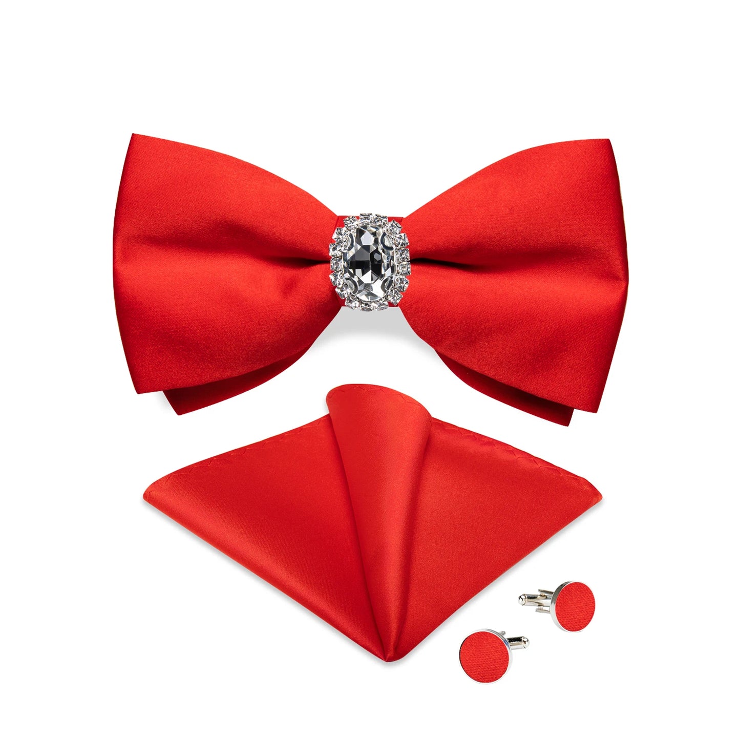 Designer Men's Silk Bowties Pocket Square Cufflink Set for Man Wedding Pre-tied Bow Ties Fashion Butterfly Knot Business Bowties