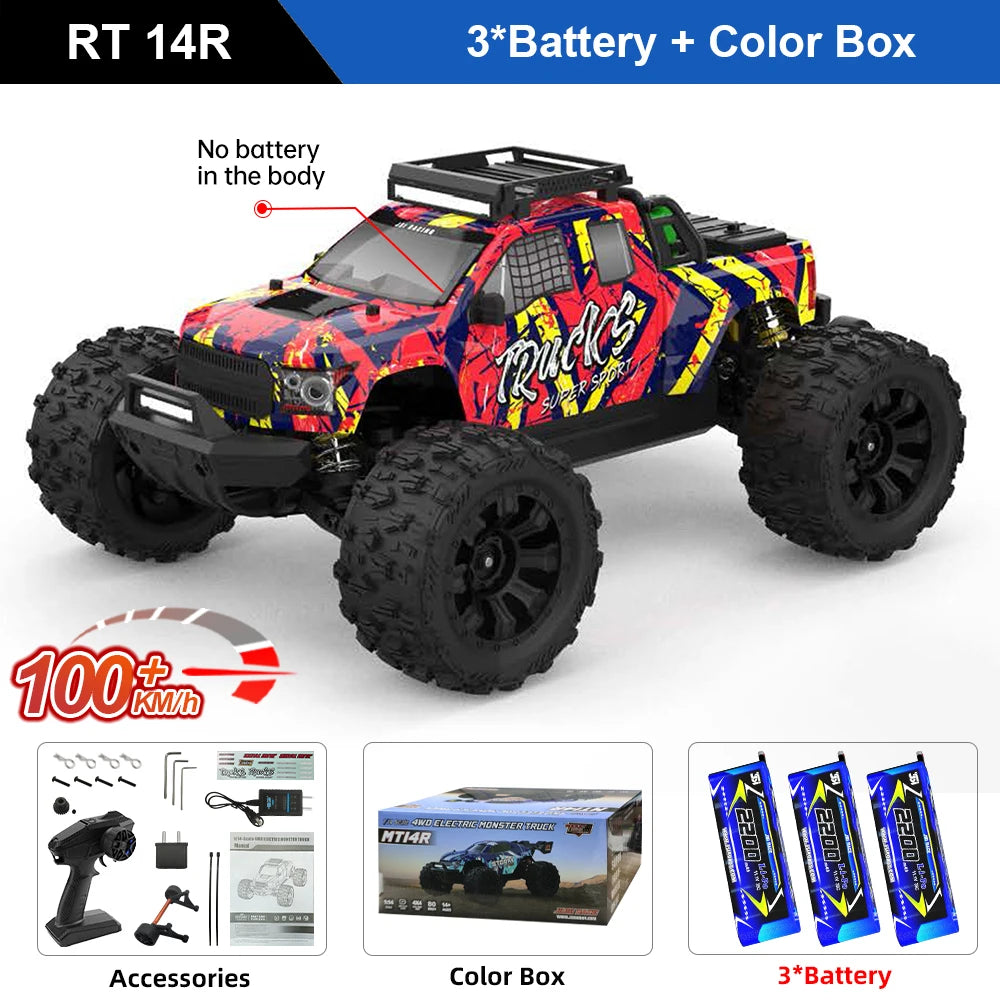 RC-Rennwagen 2025: Teeggi 1:14 High Speed Rc Off-road Car 4WD 100KM/H - Brushless Motor 3S Remote Control Drift Racing Cars Toys For Childrens Gift Collection