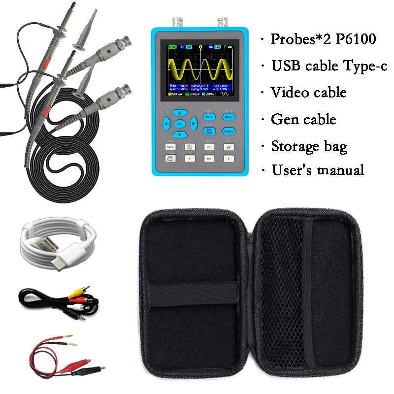 ZEEWEII DSO2512G 2,8 Zoll Handheld Digital Oszilloskop 120M Bandbreite Dual Kanal Signal Generator XYmode